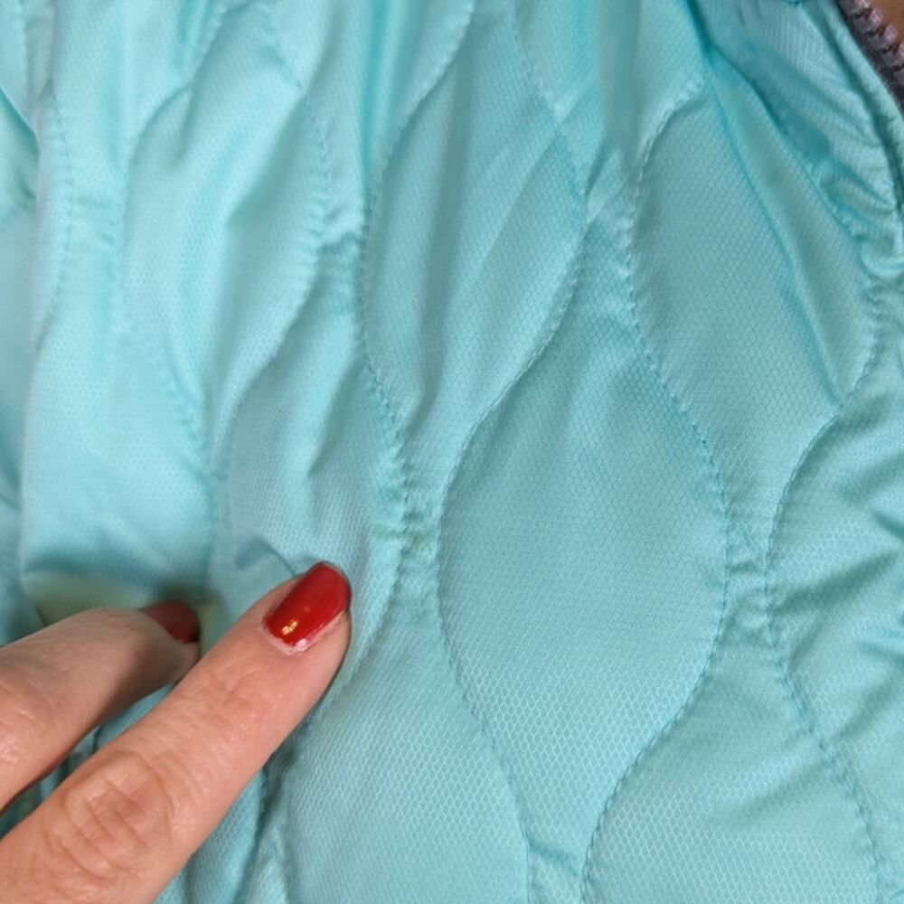 Gerry Puffer Jacket Blue Green Seafoam with Gray Trim Size XL Womens Quilted - Picture 9 of 16